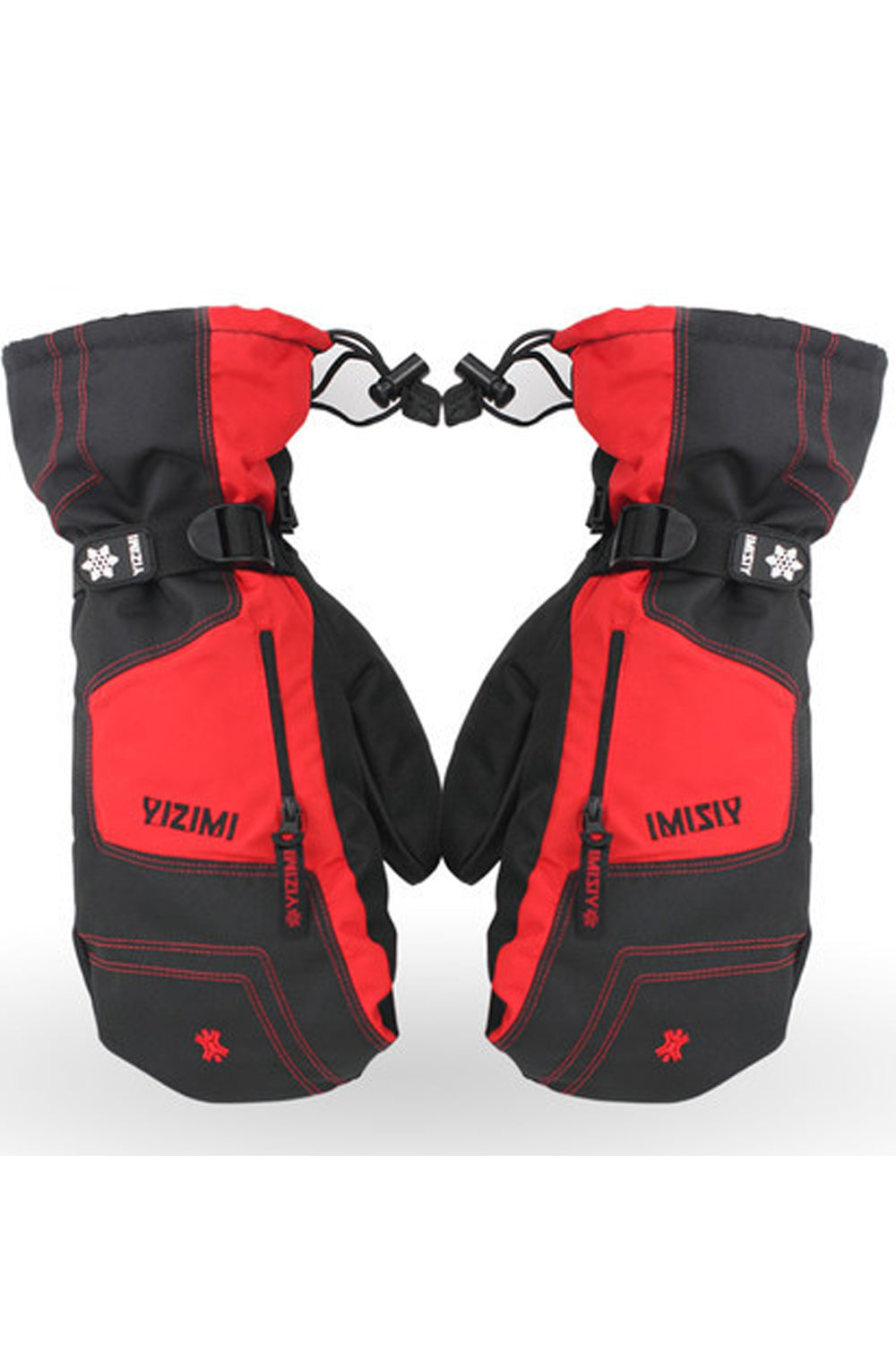 Women Thick Letter Embroidered Anti Skid Coldproof Warm Ski Gloves
