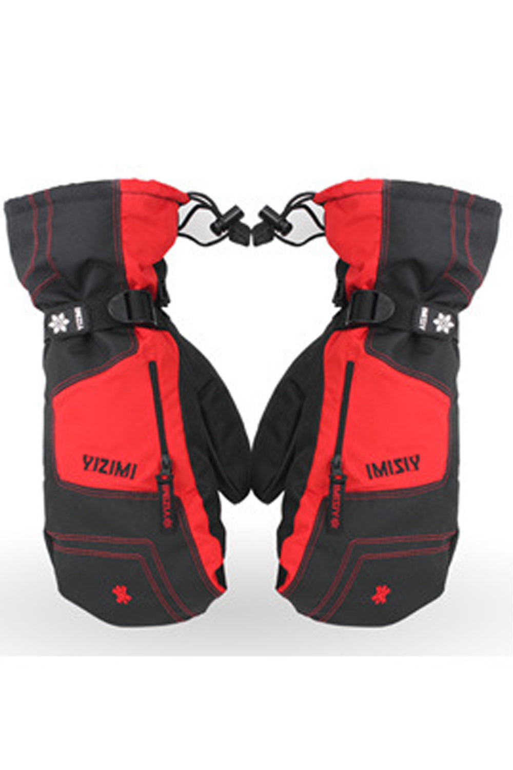 Women Thick Letter Embroidered Anti Skid Coldproof Warm Ski Gloves