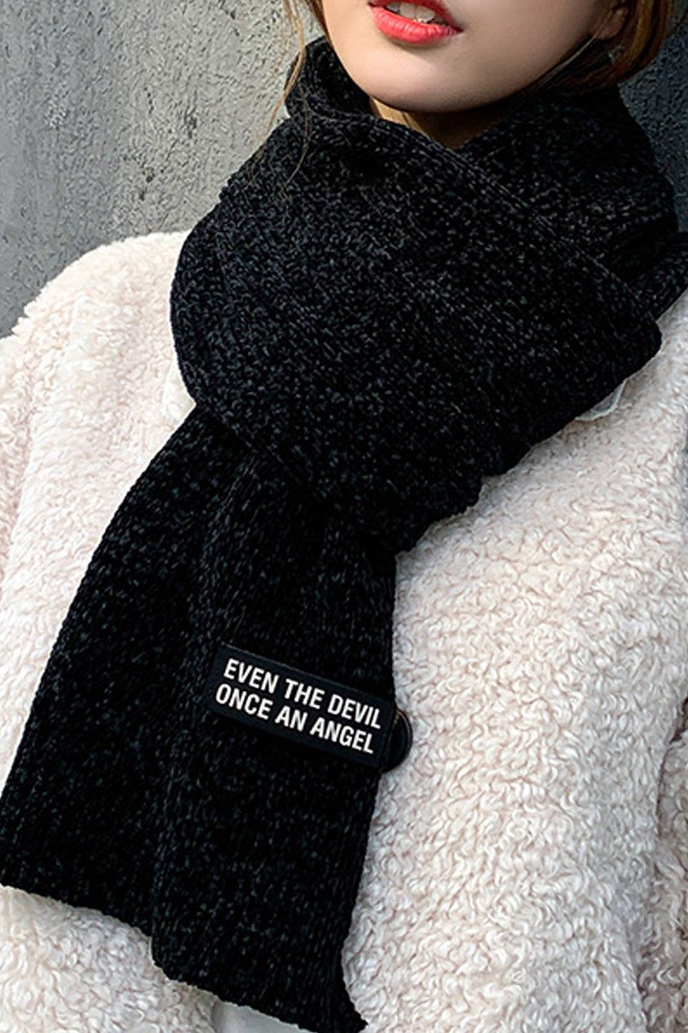Women Pretty Solid Pattern Cozy Winter Muffler