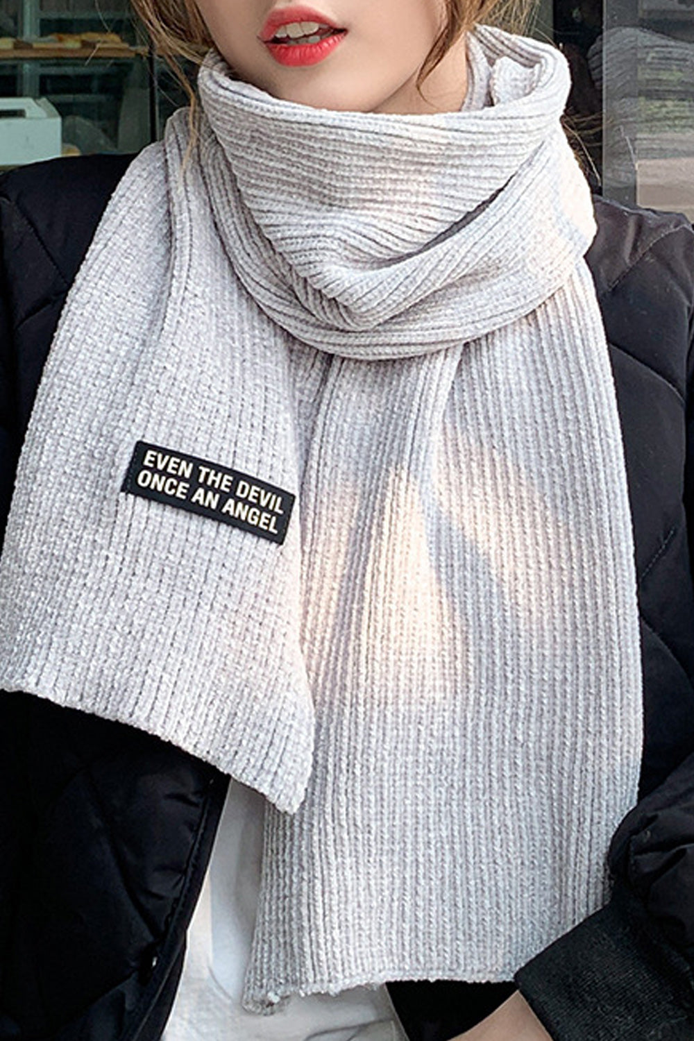 Women Pretty Solid Pattern Cozy Winter Muffler
