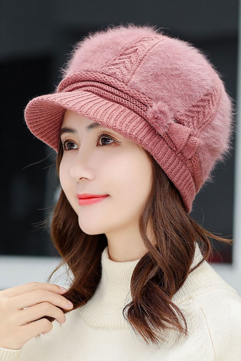 Women Warm Knit Ear Protection Warm Hat