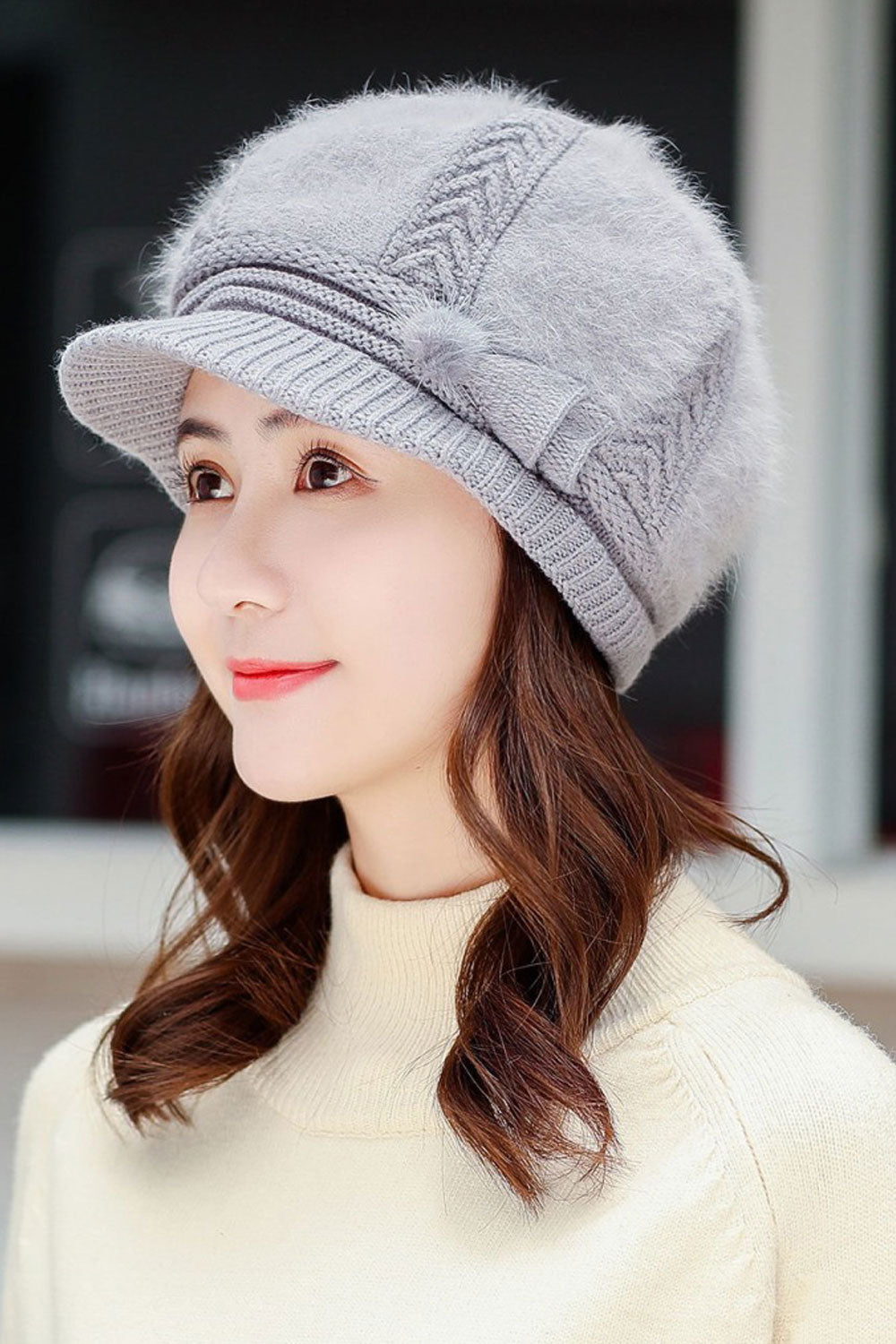 Women Warm Knit Ear Protection Warm Hat