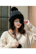 Women Trendy Hairball Strap Warm Knitted Hat