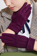 Women Elegant Styled Solid Colored Comfy Suede Gloves