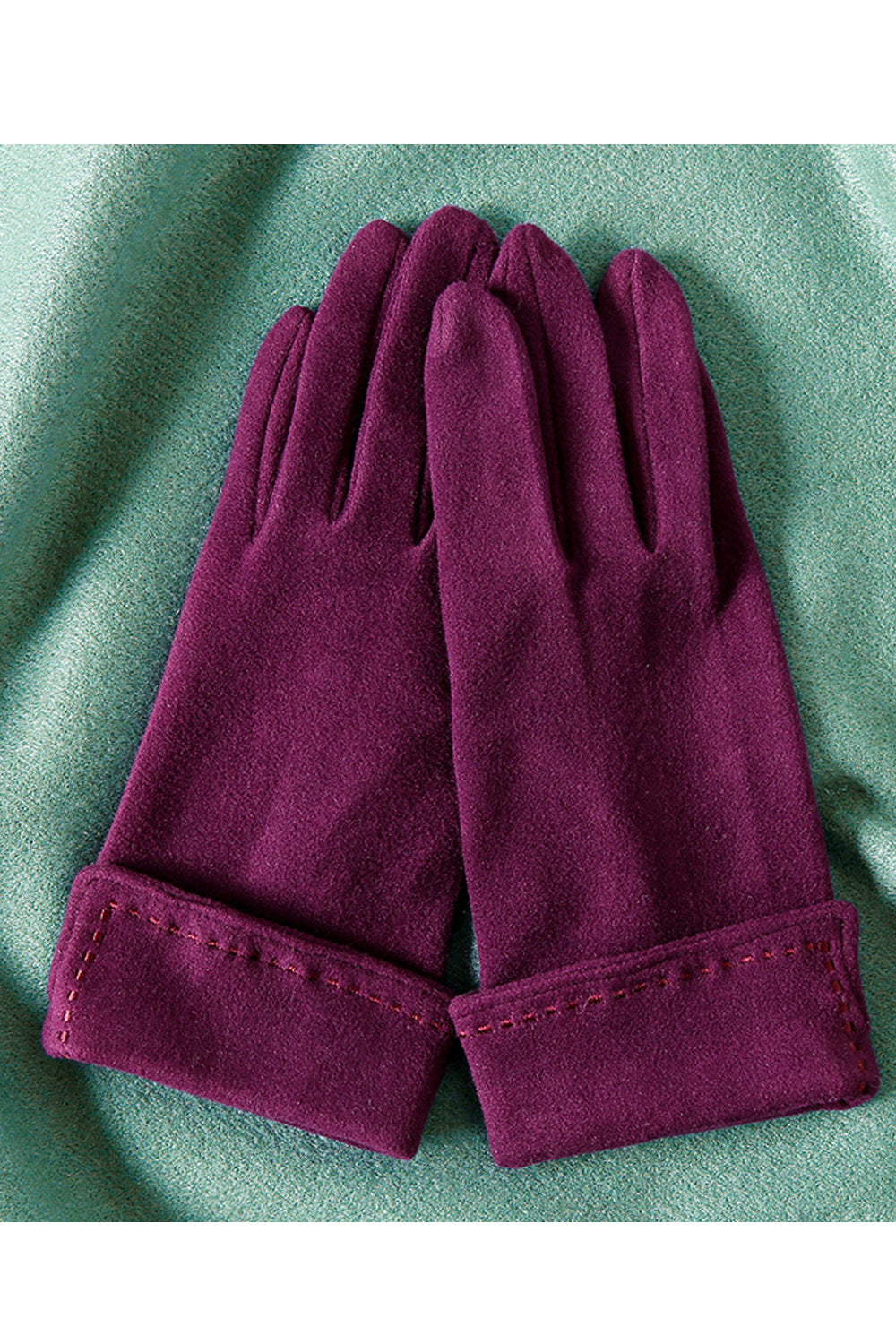 Women Elegant Styled Solid Colored Comfy Suede Gloves