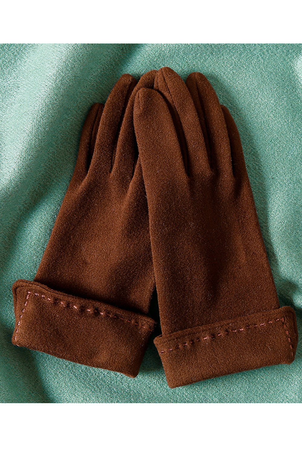 Women Elegant Styled Solid Colored Comfy Suede Gloves