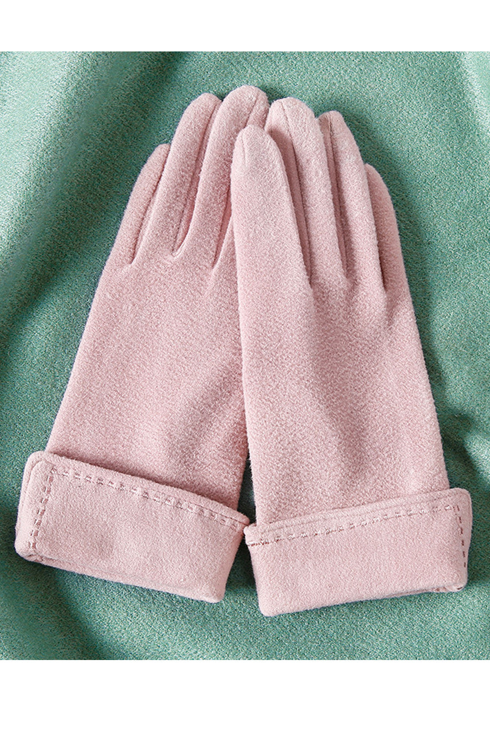Women Elegant Styled Solid Colored Comfy Suede Gloves