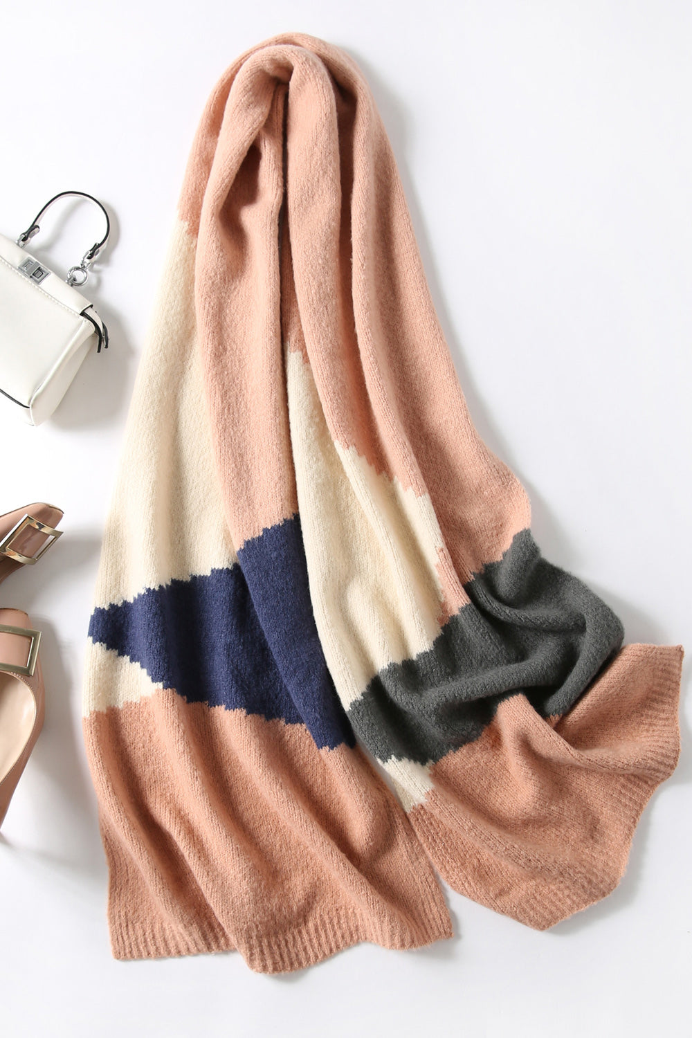 Women Cashmere Solid Pattern Comfortable Soft Casual Muffler