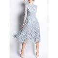 Women Lace High Neck Slim Fashion Dress