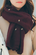 Women Solid Pattern Elegant Simple Styled Winter Muffler