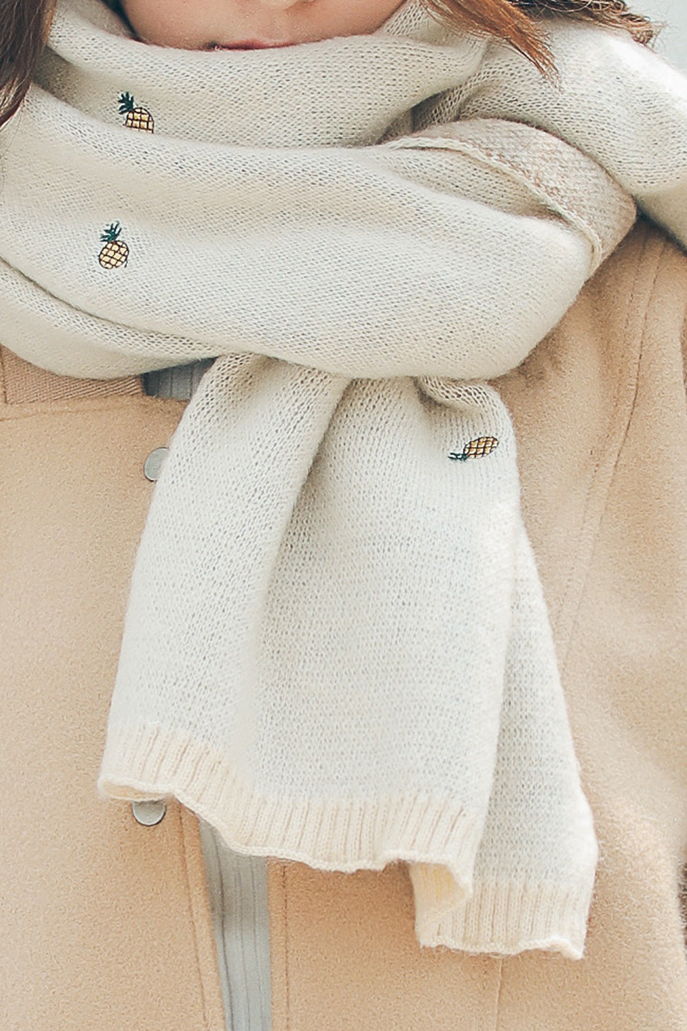 Women Solid Pattern Elegant Simple Styled Winter Muffler