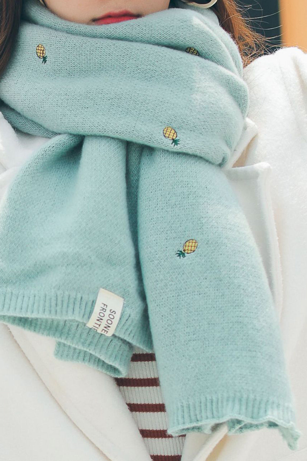 Women Solid Pattern Elegant Simple Styled Winter Muffler