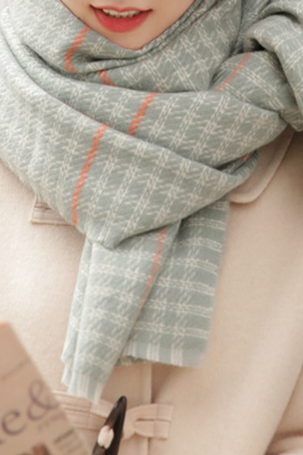 Women Plaid Pattern Long Length Fashionable Comfy Lovely Muffler