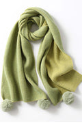 Women Ball Attached Solid Colored Beautiful Cozy Lightweight Casual Muffler