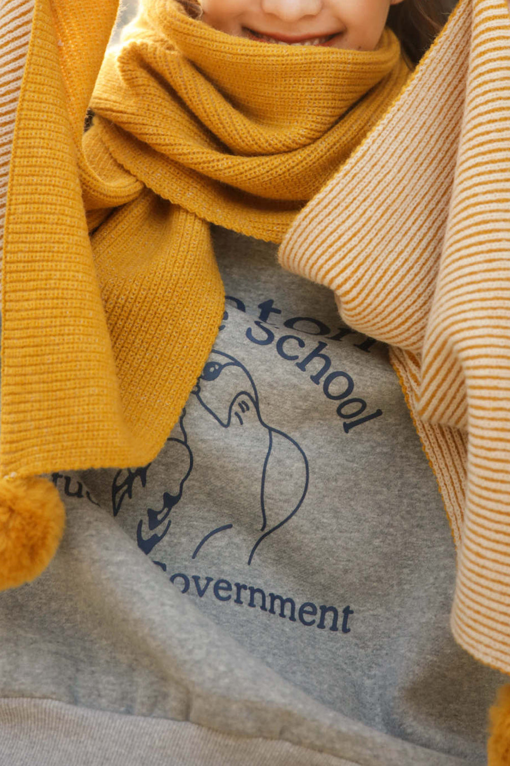 Women Ball Attached Solid Colored Beautiful Cozy Lightweight Casual Muffler