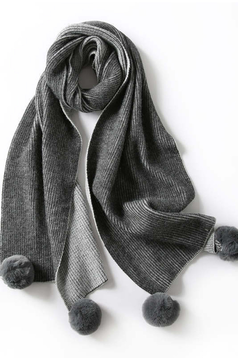 Women Ball Attached Solid Colored Beautiful Cozy Lightweight Casual Muffler
