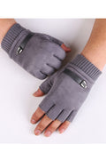 Women Half Fingers Magnificent Elasticated Wrist Suede Gloves