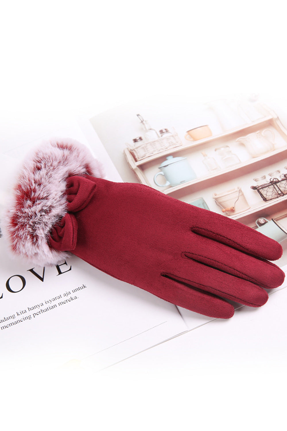 Women Classy Solid Colored Cozy Stylish Suede Gloves
