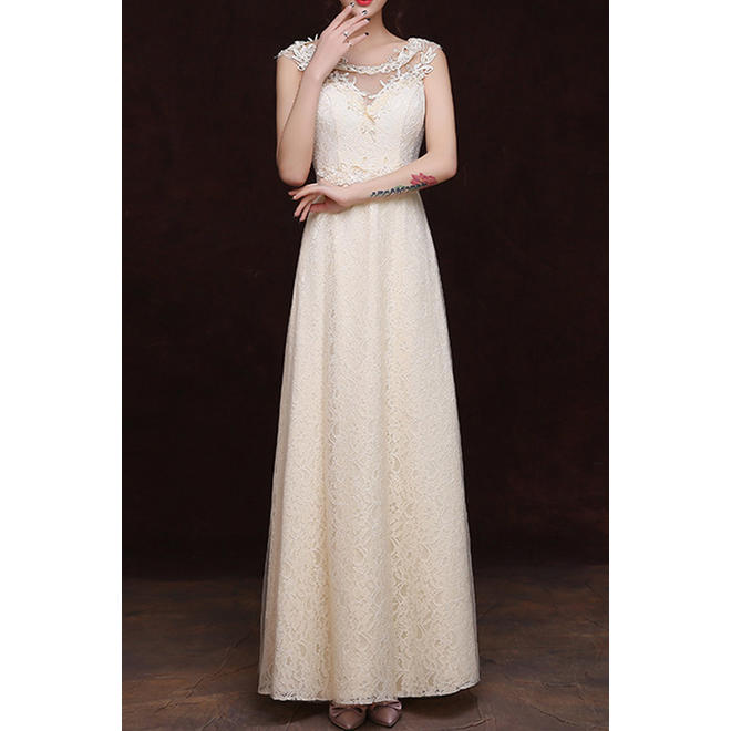Women Easy Round Neck Half Sleeve Smooth Solid Colored Skirt Dress
