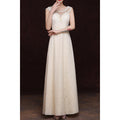 Women Easy Round Neck Half Sleeve Smooth Solid Colored Skirt Dress