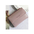 Women Elegant Styled Solid Colored Two Fold Zipper Soft Wallet