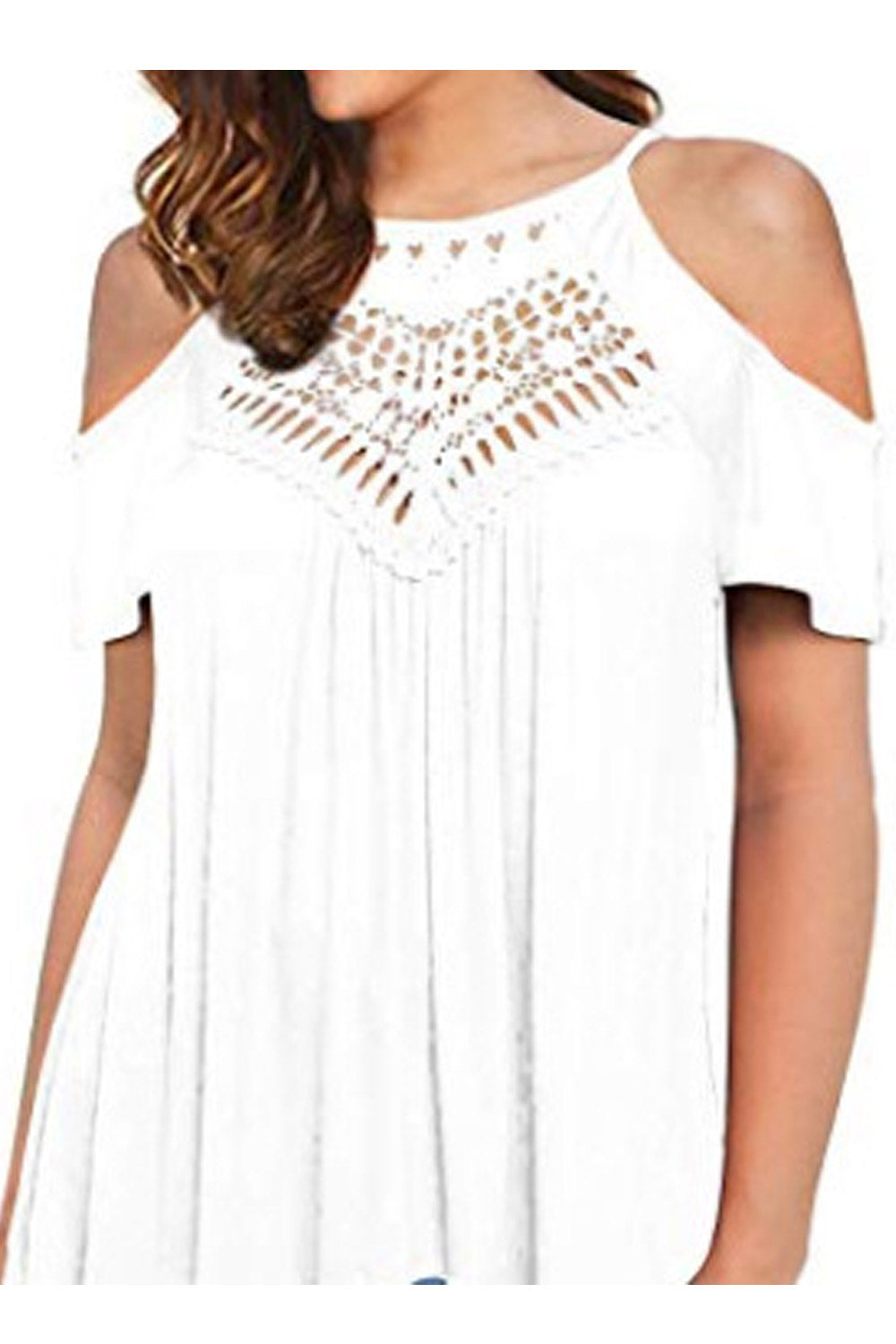 Women Halter Neck Cold Shoulder Casual Top