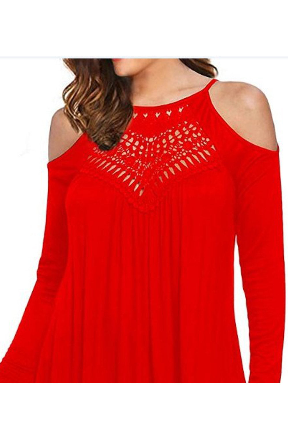 Women Halter Neck Cold Shoulder Casual Top