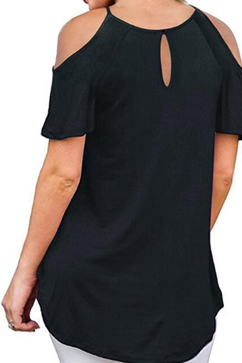 Women Halter Neck Cold Shoulder Casual Top