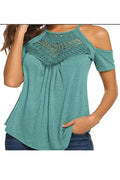 Women Halter Neck Cold Shoulder Casual Top
