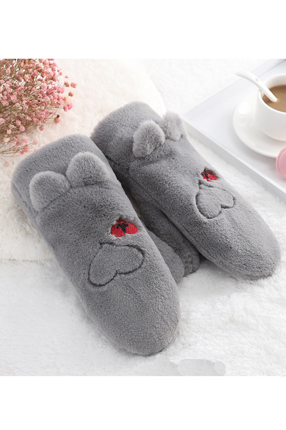 Women Cashmere Soft Solid Pattern Comfortable Knitted Gloves
