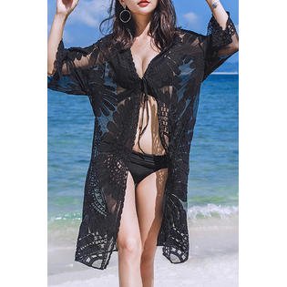Women Long Sleeve Sun Protective Beach Coverup