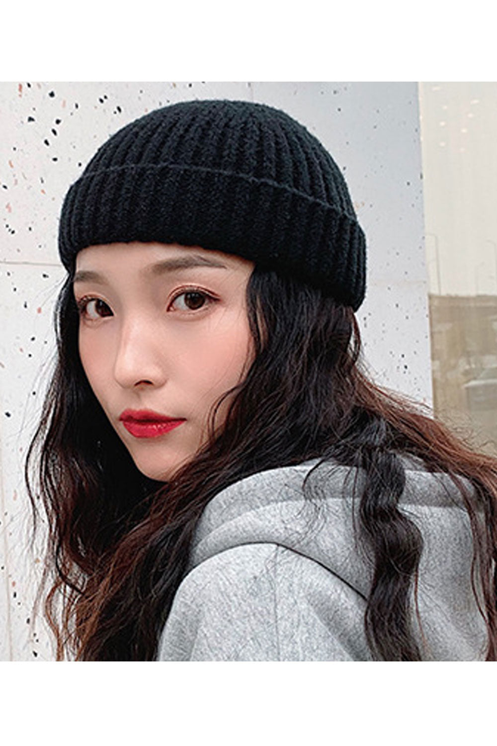 Women Comfortable Ear Protection Soft Feel Knitted Hat