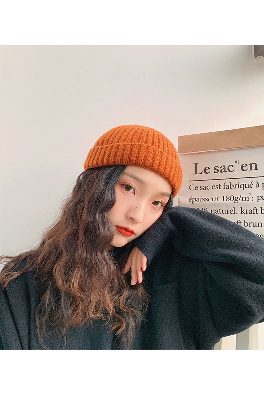Women Comfortable Ear Protection Soft Feel Knitted Hat