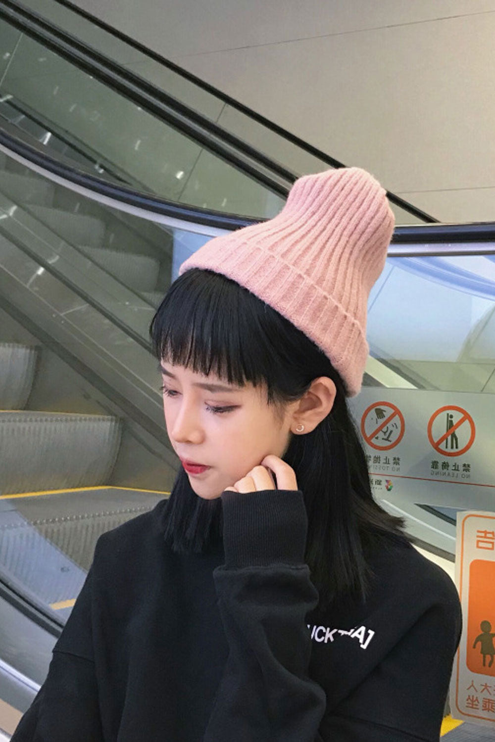 Women Classic Thickened Warm Cold Protection Knitted Hat