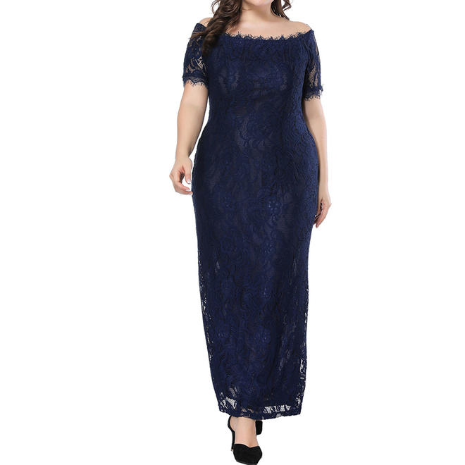 Women Short Sleeve Lace Decorated Sheath Dress
