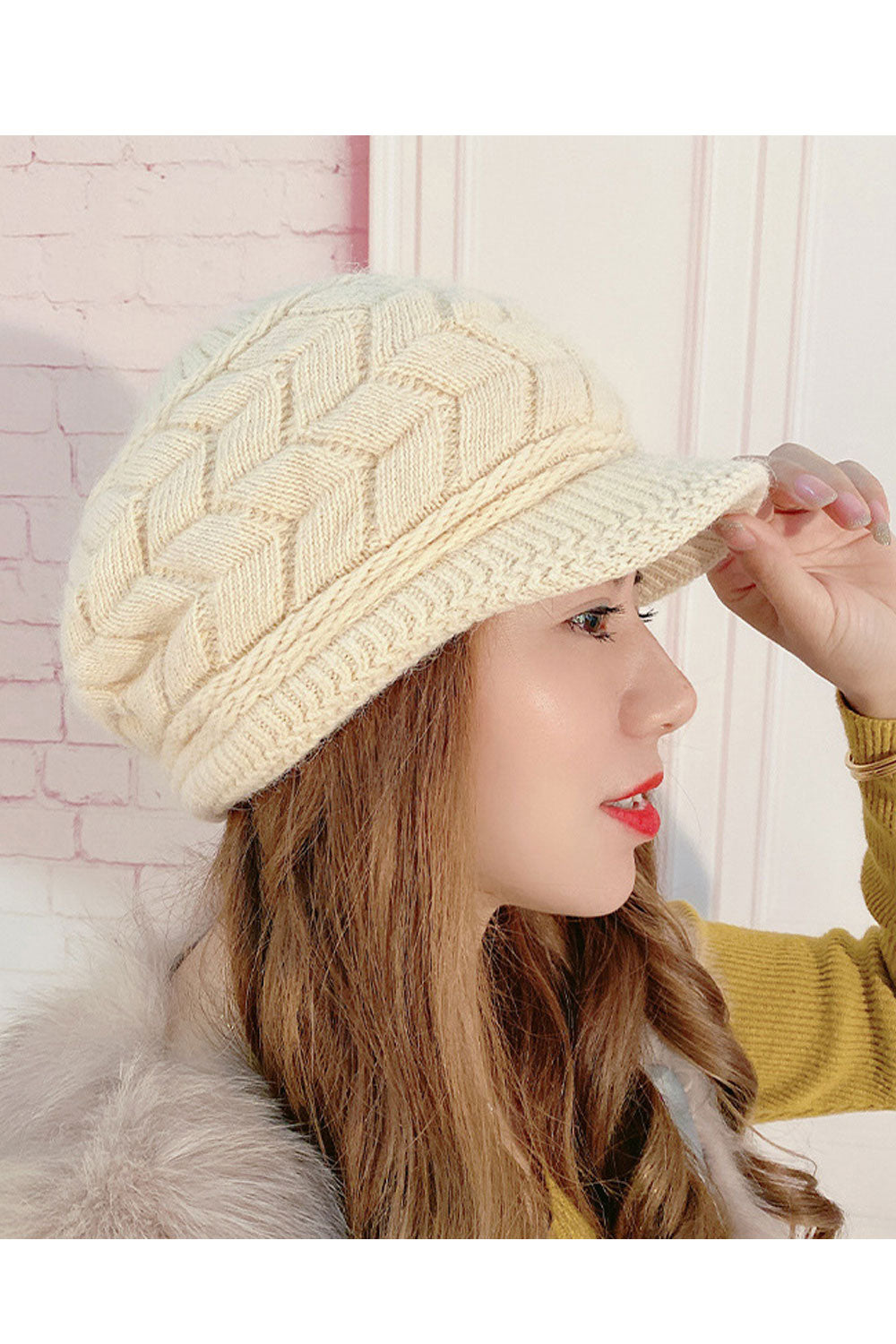Women Outdoor Solid Colored Windproof Knitted Hat
