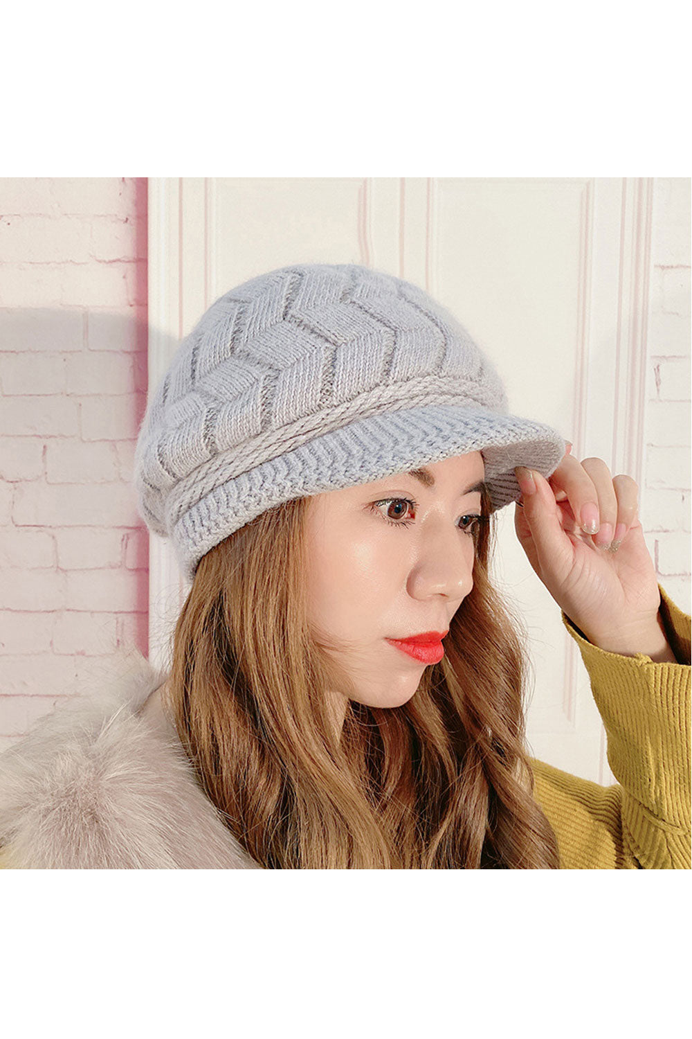 Women Outdoor Solid Colored Windproof Knitted Hat