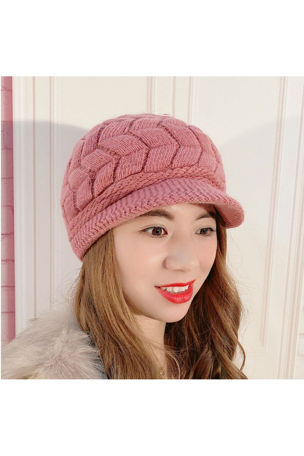 Women Outdoor Solid Colored Windproof Knitted Hat