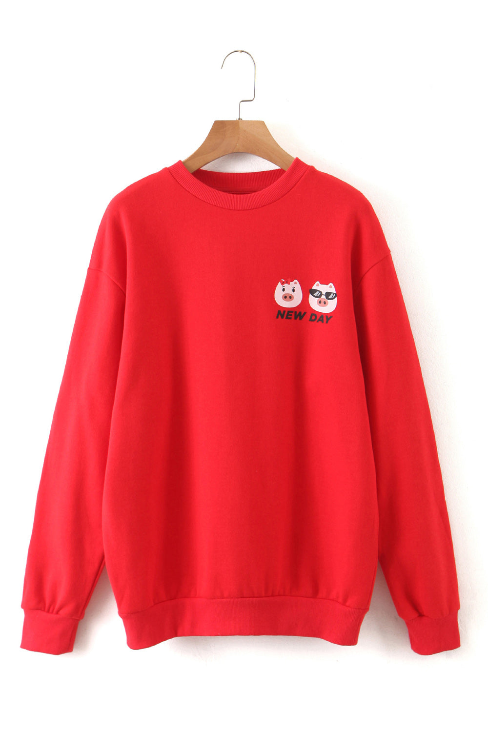 Women Fashion Crew Neck Long Sleeve Comfortable Winter Sweatshirt