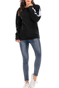 Women Solid Pattern Elegant Long Sleeve Round Neck Breathable Warm Sweatshirt