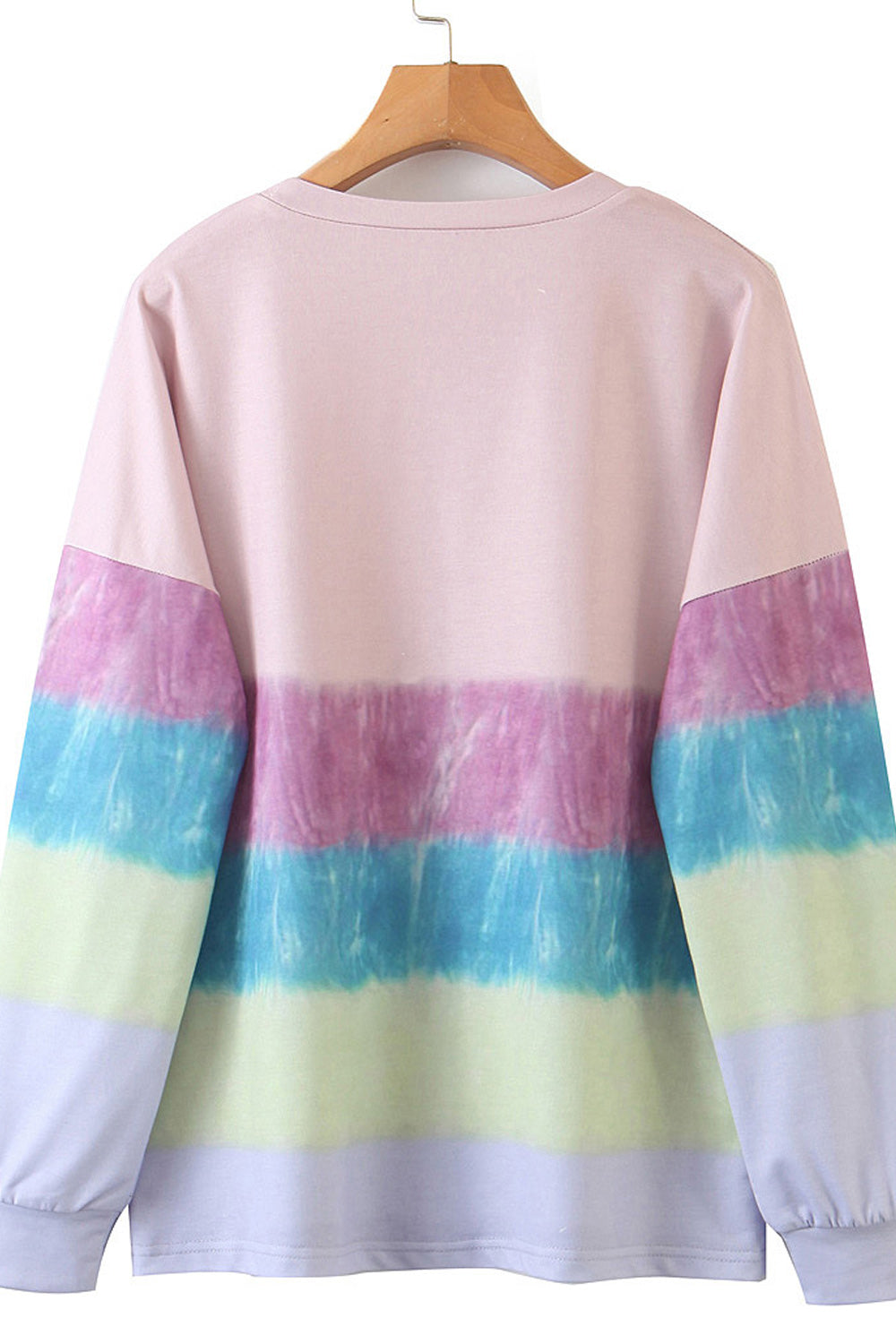 Women Easy Round Neck Stretchable Long Sleeve Ribbed Hem Sweatshirt