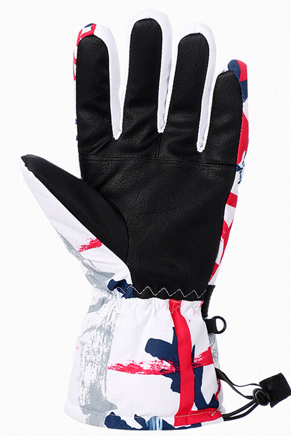 Women Warm Windproof Graffiti Printed Thick Ski Gloves