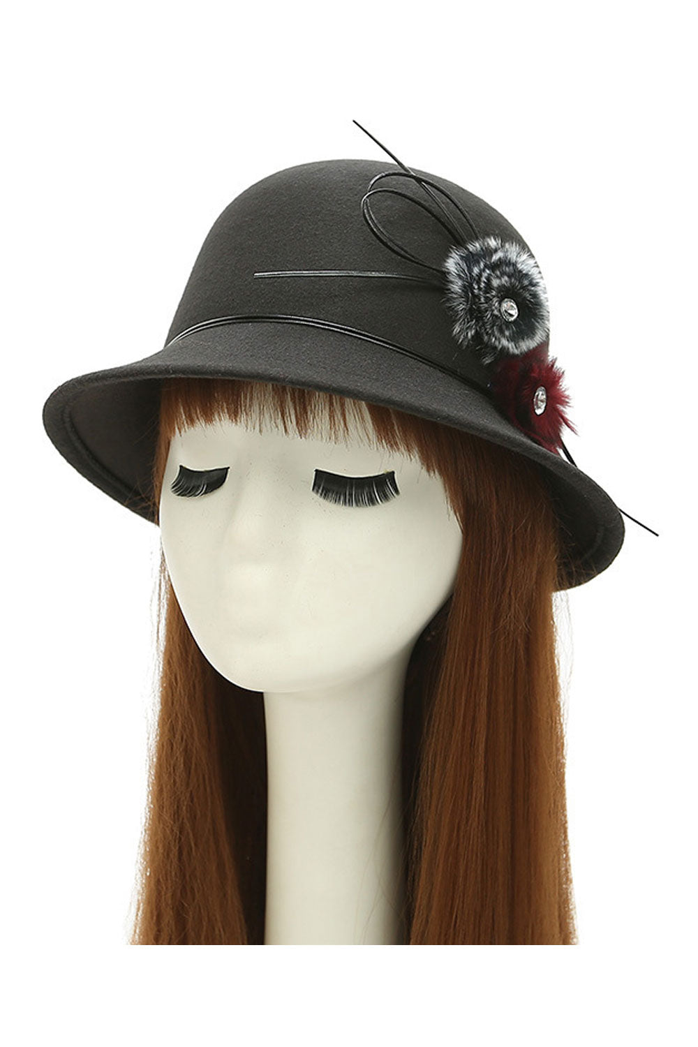 Women Style Dome Style Double Hairball Decorated Beret Hat