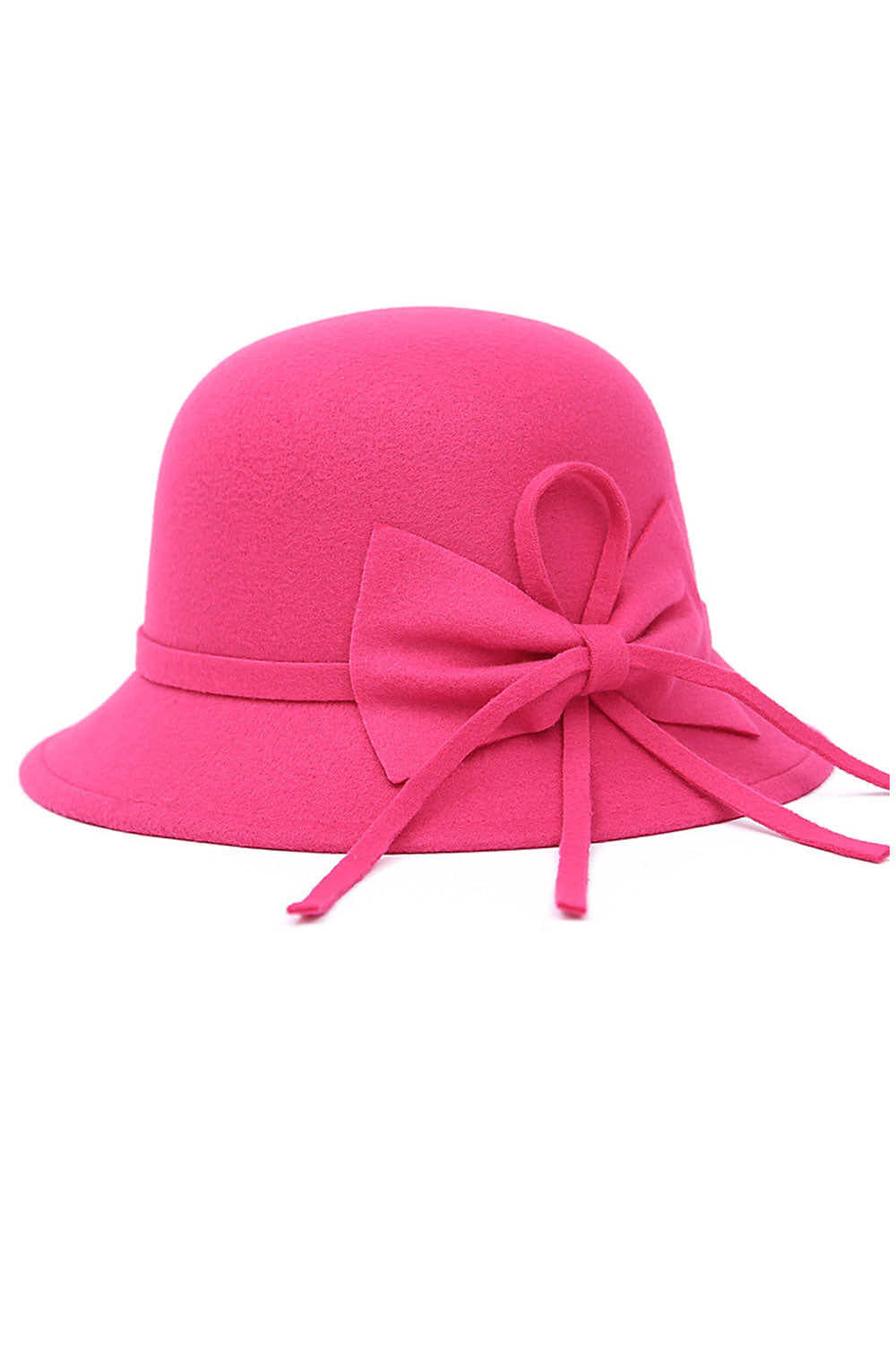 Women Solid Color Bowknot Decoration Winter Beret Hat