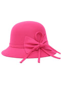 Women Solid Color Bowknot Decoration Winter Beret Hat