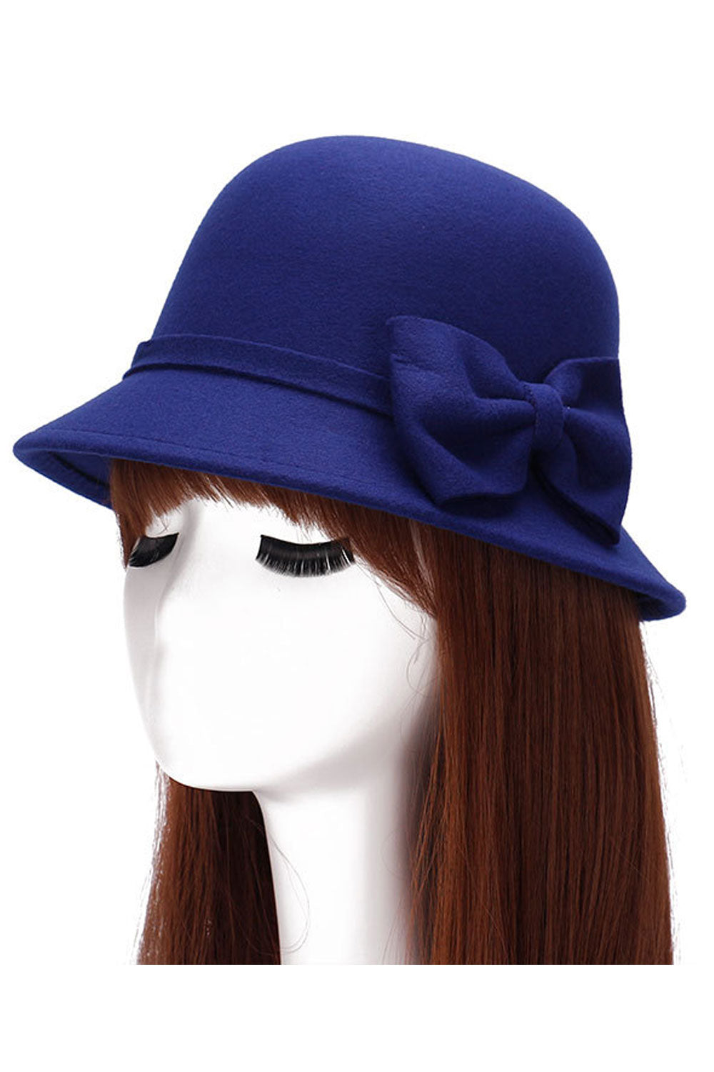 Women Bow Decoration Warm Winter Woolen Beret Hat