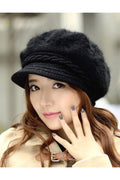 Women Soft Feel Solid Color Warm Beret Hat