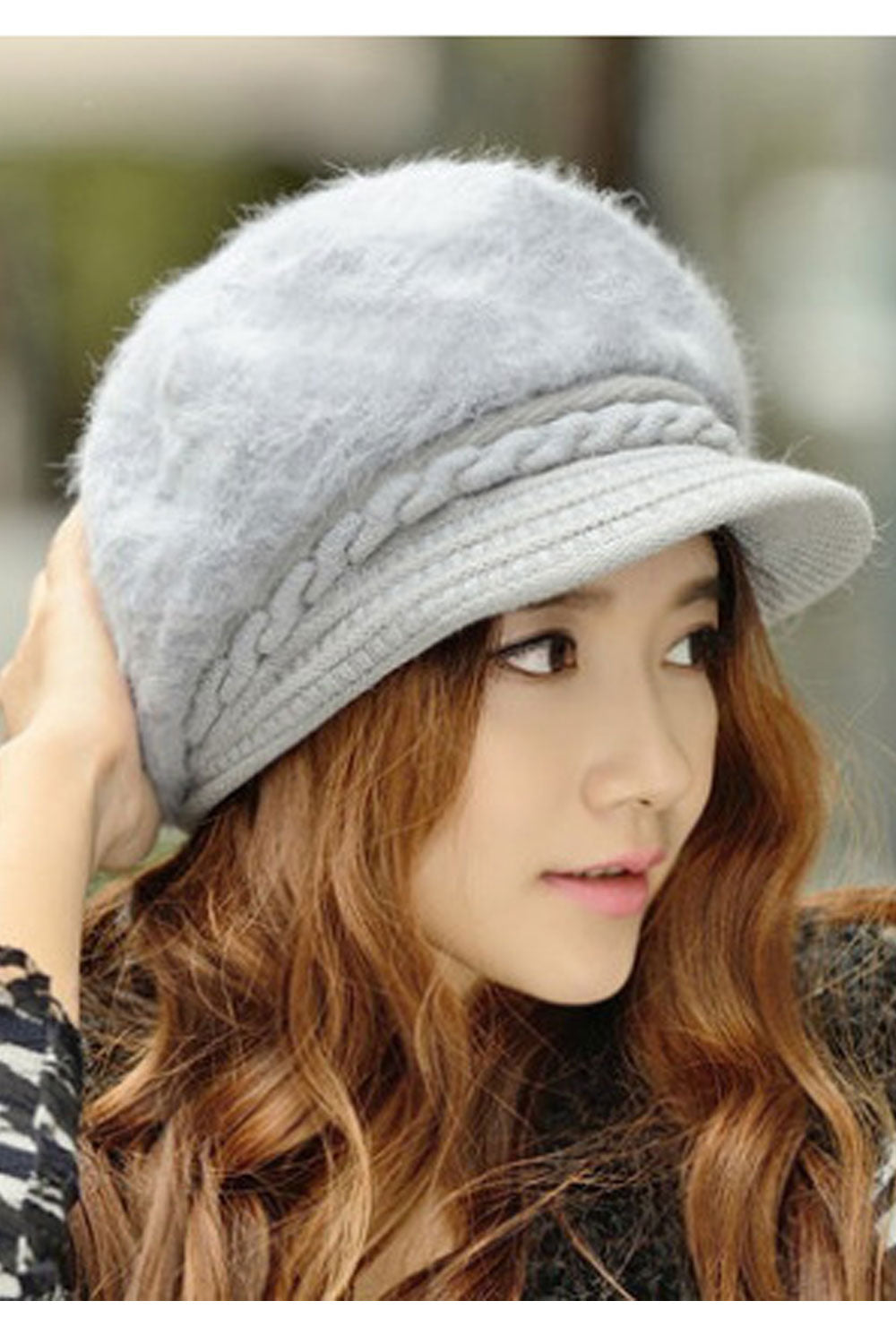Women Soft Feel Solid Color Warm Beret Hat