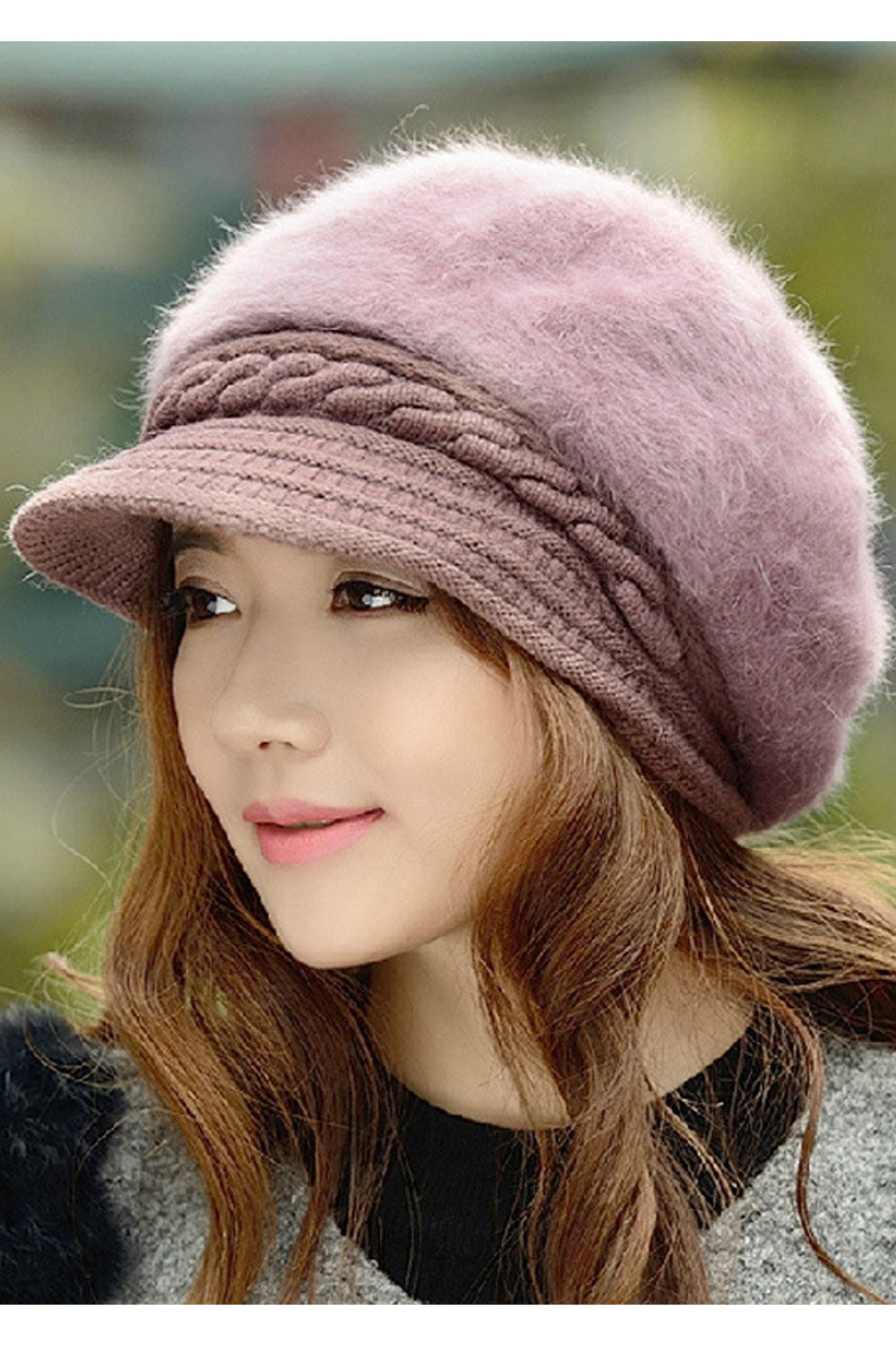 Women Soft Feel Solid Color Warm Beret Hat