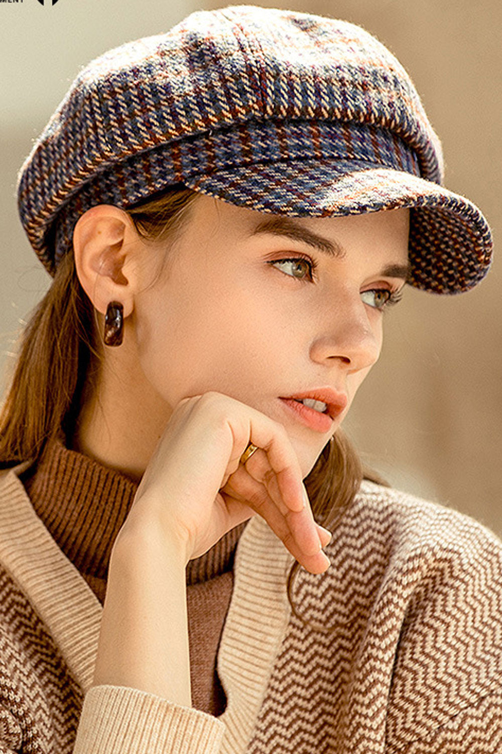 Women Classic Stripes Soft & Warm Winter Beret Hat